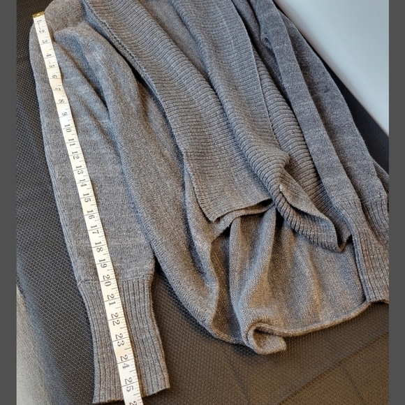 Calvin Klein - Knit Open Front Ribbed Cardigan - Gray - Picture 6 of 6